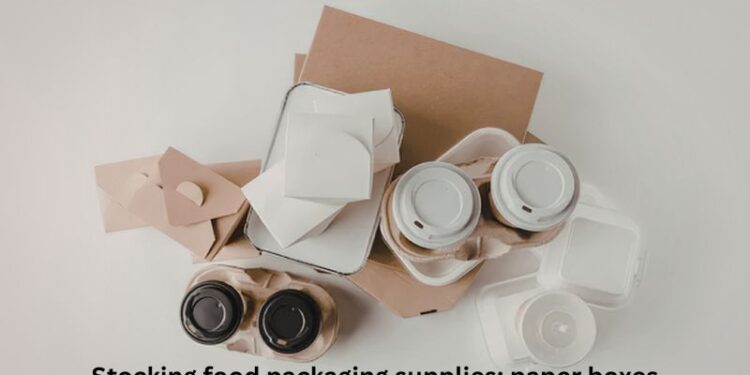 Stocking food packaging supplies: paper boxes